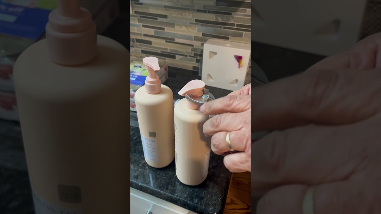 How to open Kristin Ess shampoo and conditioner from Costco ￼