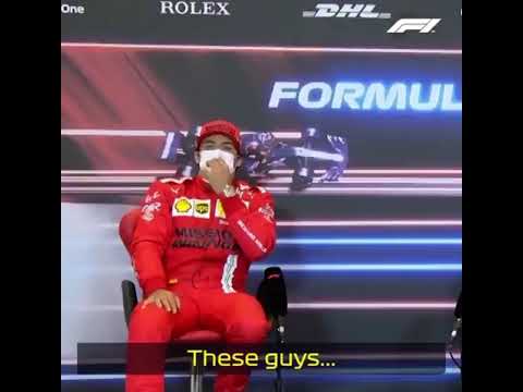 Verstappen, Norris and Sainz joke around after podium...