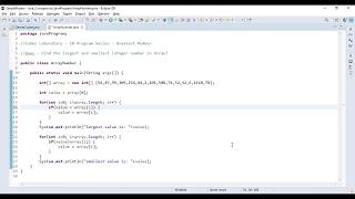 Java Program | 10 | Find largest and smallest number in array |