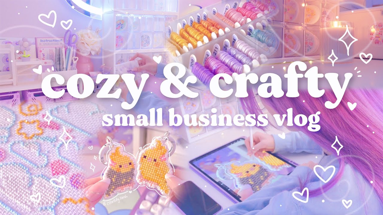 Creating new things in my colorful studio ♡₊˚ Cross stitch