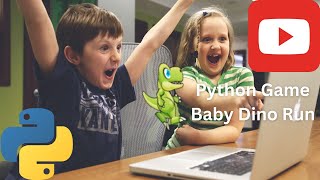 Fun Python Game Tutorial for Beginners | Baby Dino Run | Less than 30 Minutes Tutorial screenshot 5