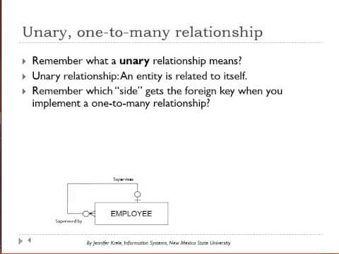 database fundamentals 7 of 10 foreign keys in unary and one to one to one relationship