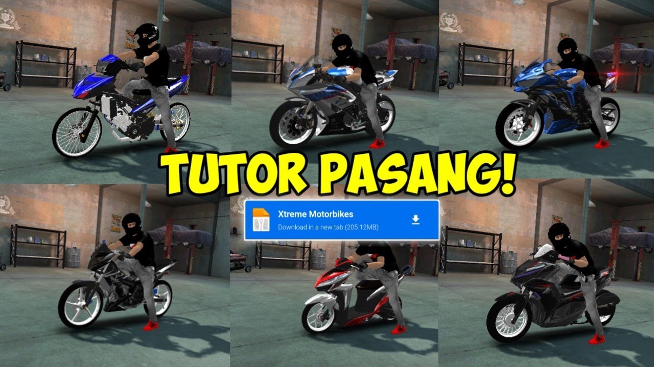 Tutor main & pasang game drag modifikasi extreme Motorbikes full custom