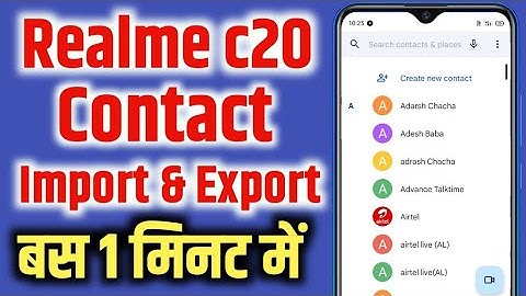 How to show contact import, export realme c20 | Realme c20 contact setting | contact setting realme