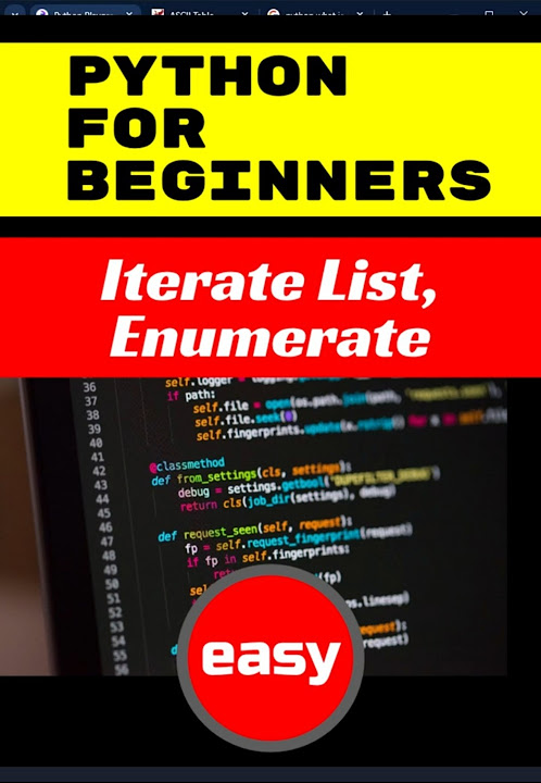 Python for Beginners - Iterate, Enumerate Lists - YouTube