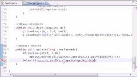 Java Game Development - 26 -  Watching the Sprite Move