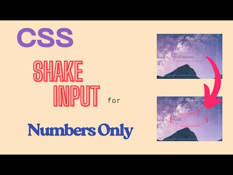 Shake Input When Non-Numbers Are Typed | HTML & CSS Tutorial