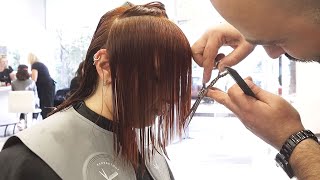 AMAZING HAIRCUT - LAYERED BOB WITH SIDE BANGS