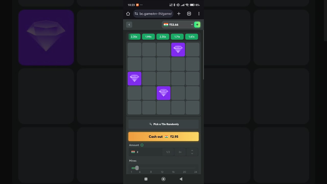 Playing mines Bet-1.3 