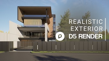 Realistic Exterior Render with D5 Render | Private House 037 | Downloadable Project File Included