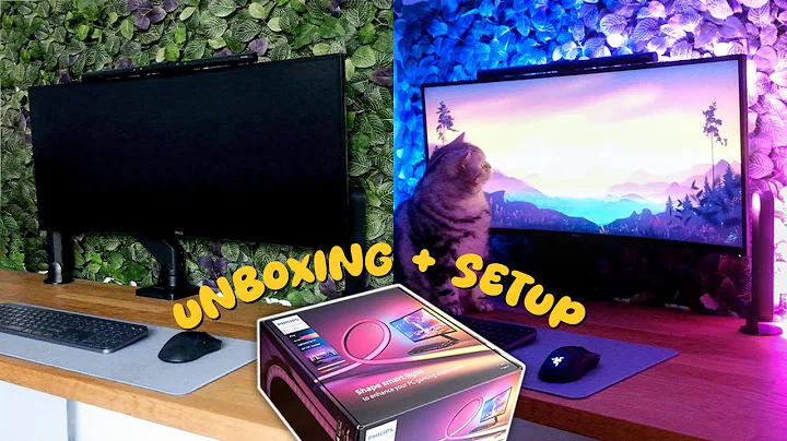 Monitor glow up with the Philips HUE Play Gradient Lightstrip✨| Unboxing + Setup