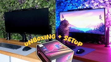 Monitor glow up with the Philips HUE Play Gradient Lightstrip✨| Unboxing + Setup