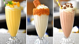 3 Delicious Milkshakes Recipe | Lotus Biscoff Milkshake | Chocolate Milkshake | Mango Milkshake