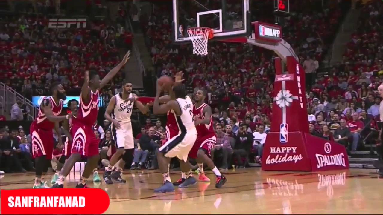 Kawhi Leonard vs James Harden (2015.12.25) Spurs at Rockets - 40 Pts ...