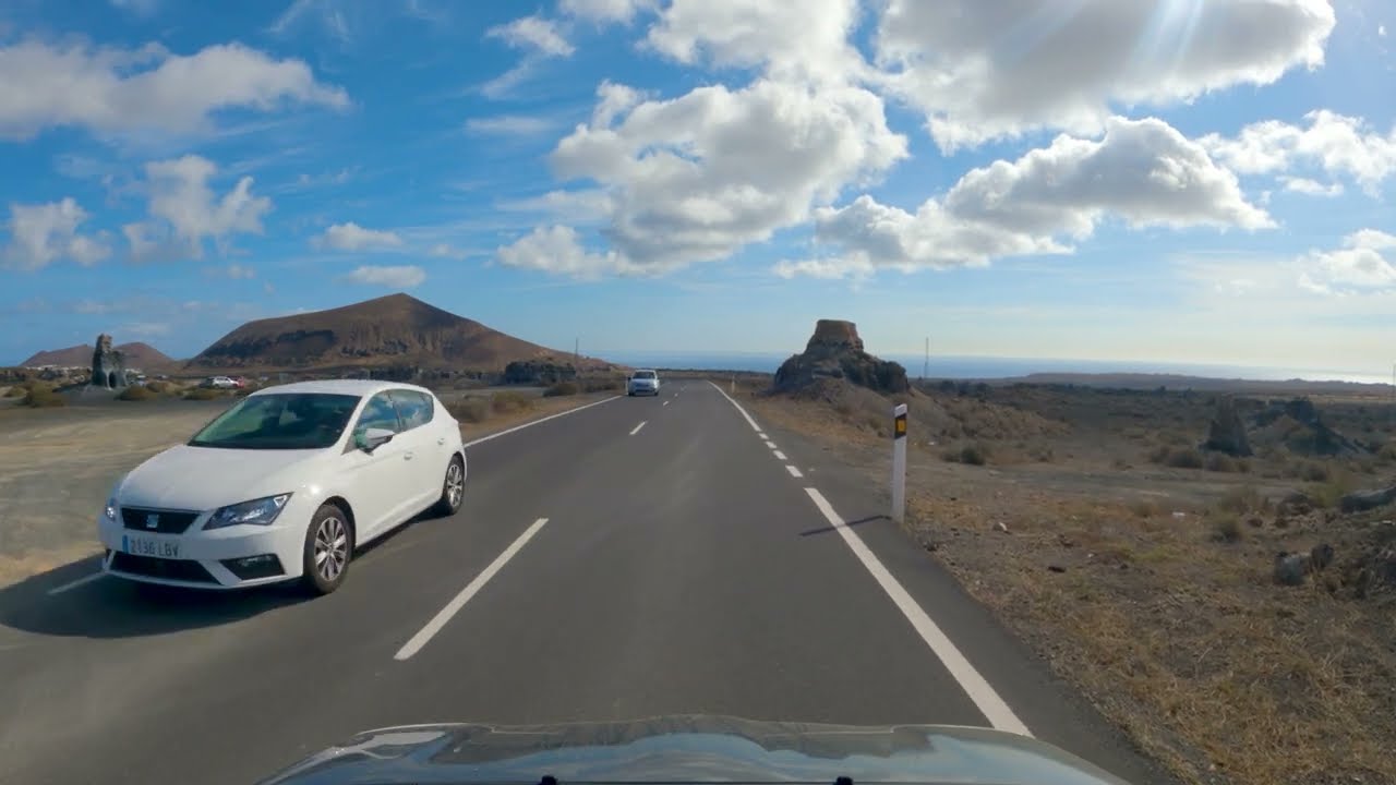 【4K60】 Driving Lanzarote - Caleta de Famara To Stratified City