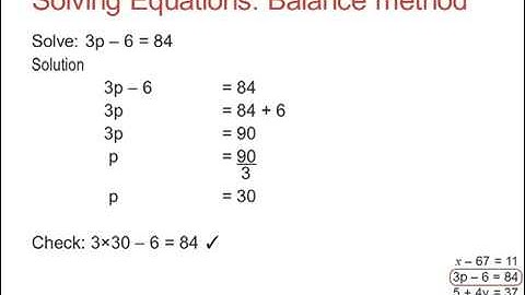 Solving equations using the Balance method