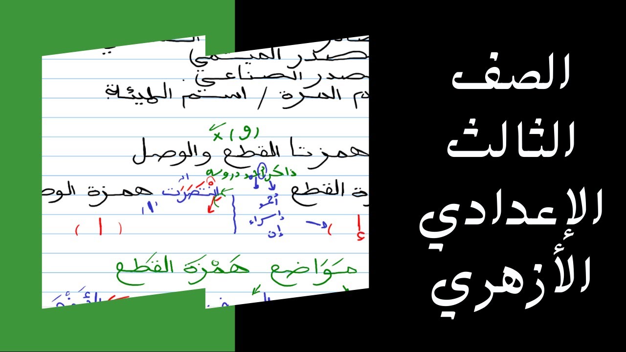 المراجعة النهائية\ مراجعة ليلة الامتحان (صرف) الصف الثالث الإعدادي (الترم الأول)