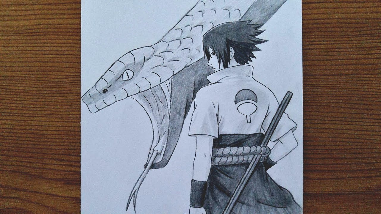 How To Draw Sasuke Uchiha And Snake Step By Step || Easy Anime Drawing