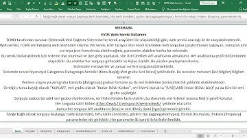 EVDS (Elektronik Veri Dağıtım Sistemi) Web Servisi Kullanımı