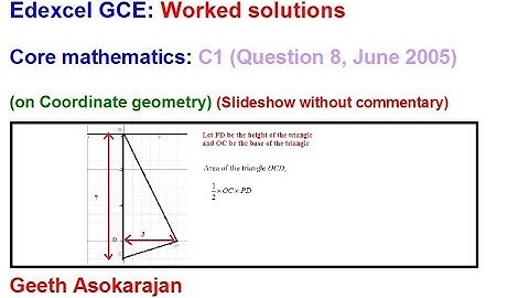 Past AS/A-Level Maths C1 Edexcel June 2005 Question 8 (on Coordinate geometry)
