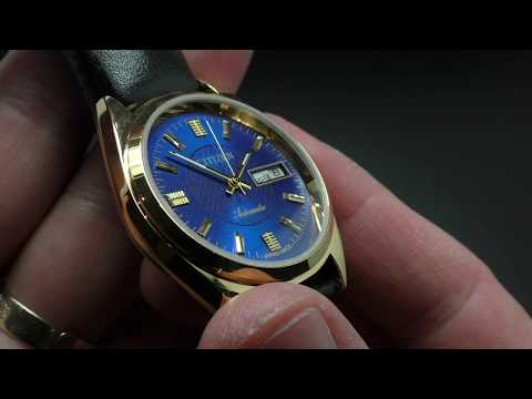 Vintage 80's Citizen Automatic 21 Jewels, Blue,  Movement No 8200