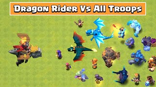 DRAGON RIDER Vs All Troops | Clash of Clans Update | Dragon Rider Attack | COC new update gameplay