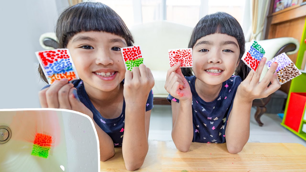 หนูยิ้มหนูแย้มทดลองทำ เรือสำลีสีลอยน้ำ