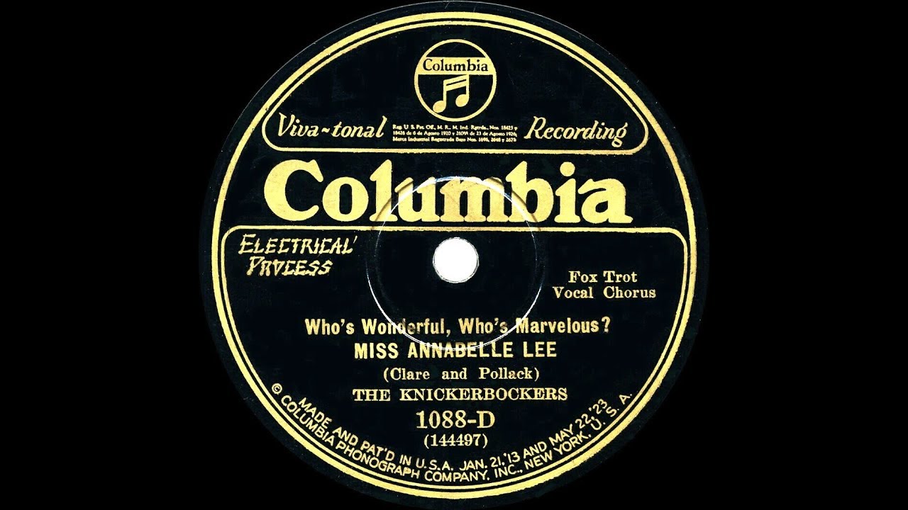 1927 Ben Selvin (as 'The Knickerbockers') - Miss Annabelle Lee