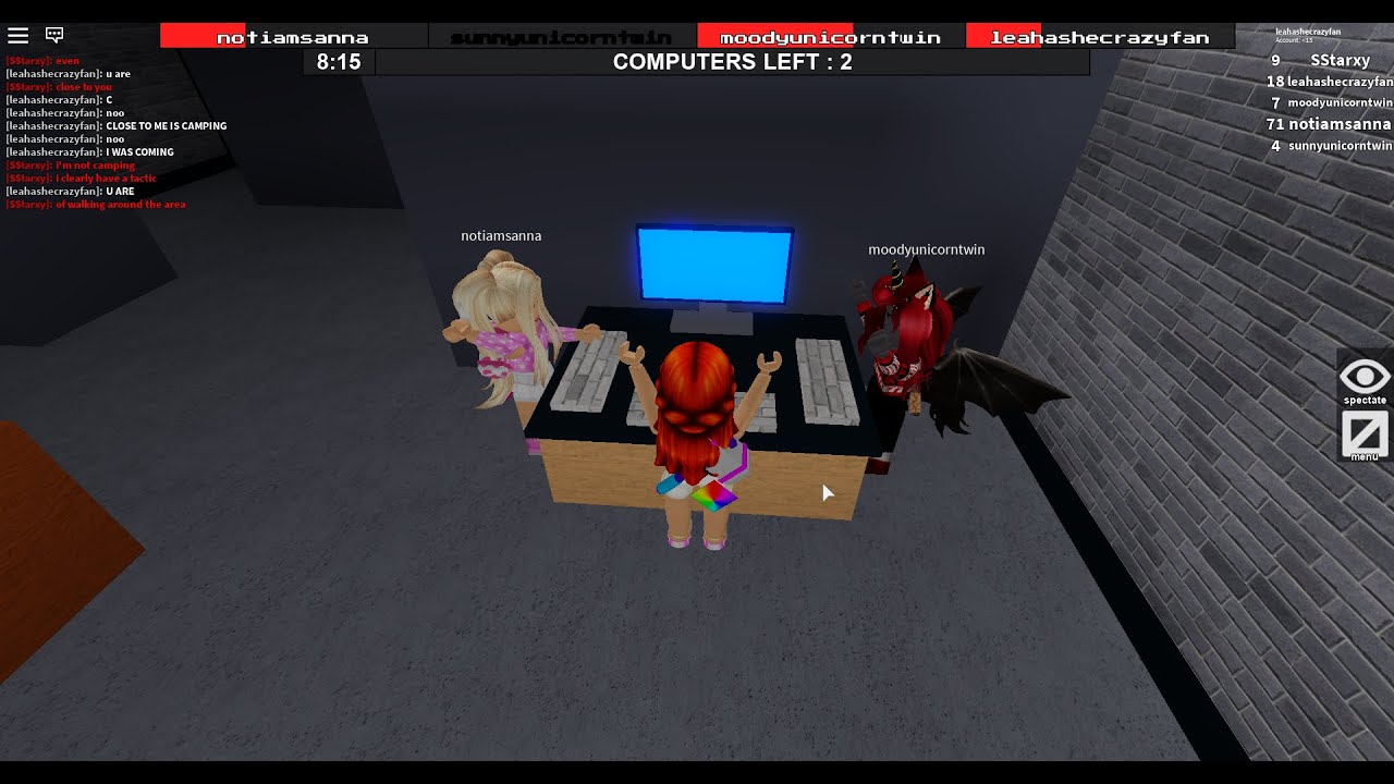 iamsanna roblox flee the facility with unicorn twins