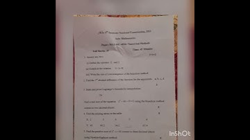 Bsc 4th sem. exam paper .. paper:MAT-HC-4024:Numerical Methods