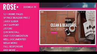 Rose - Multipurpose Responsive One Page Joomla Theme With Page Builder | Themeforest Website