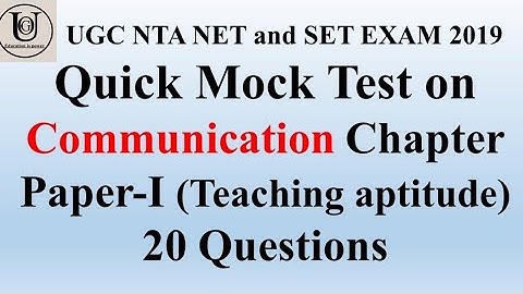 mock test of paper I communication SET Exam 2020 and UGC NET 2020