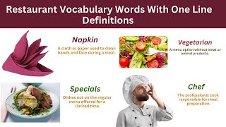 Restaurant English Vocabulary Words | Restaurant Vocabulary With Definition | Hotel Items by Suma English Vocabulary 326 views 8 months ago 5 minutes, 55 seconds