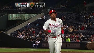 PHI@ATL: Franco hits sac fly for first career RBI
