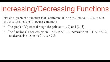INCREASING/DECREASING FUNCTIONS: Sketch f(x) From Given Points And Increasing/Decreasing Intervals