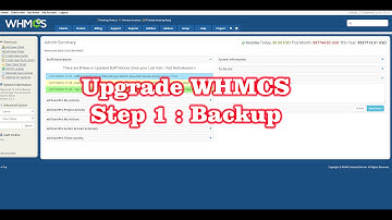 Upgrade WHCMCS -  Step 1:  Backup WHMCS
