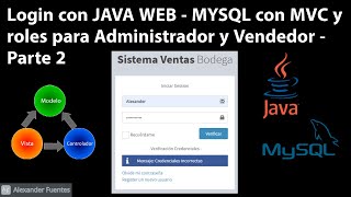 Login with JSP (JAVA WEB - MYSQL) with MVC and roles for Administrator and Seller - Part 2