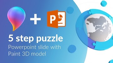 Paint 3D and Powerpoint tutorial. 5 step puzzle process slide