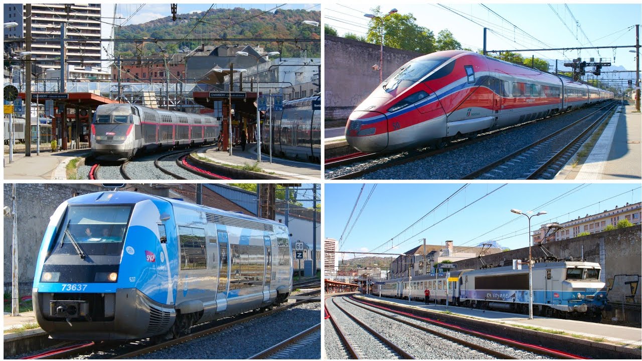 Spotting de trains à la gare de Chambéry Challes les Eaux // TER, Frecciarossa, TGV, FRET