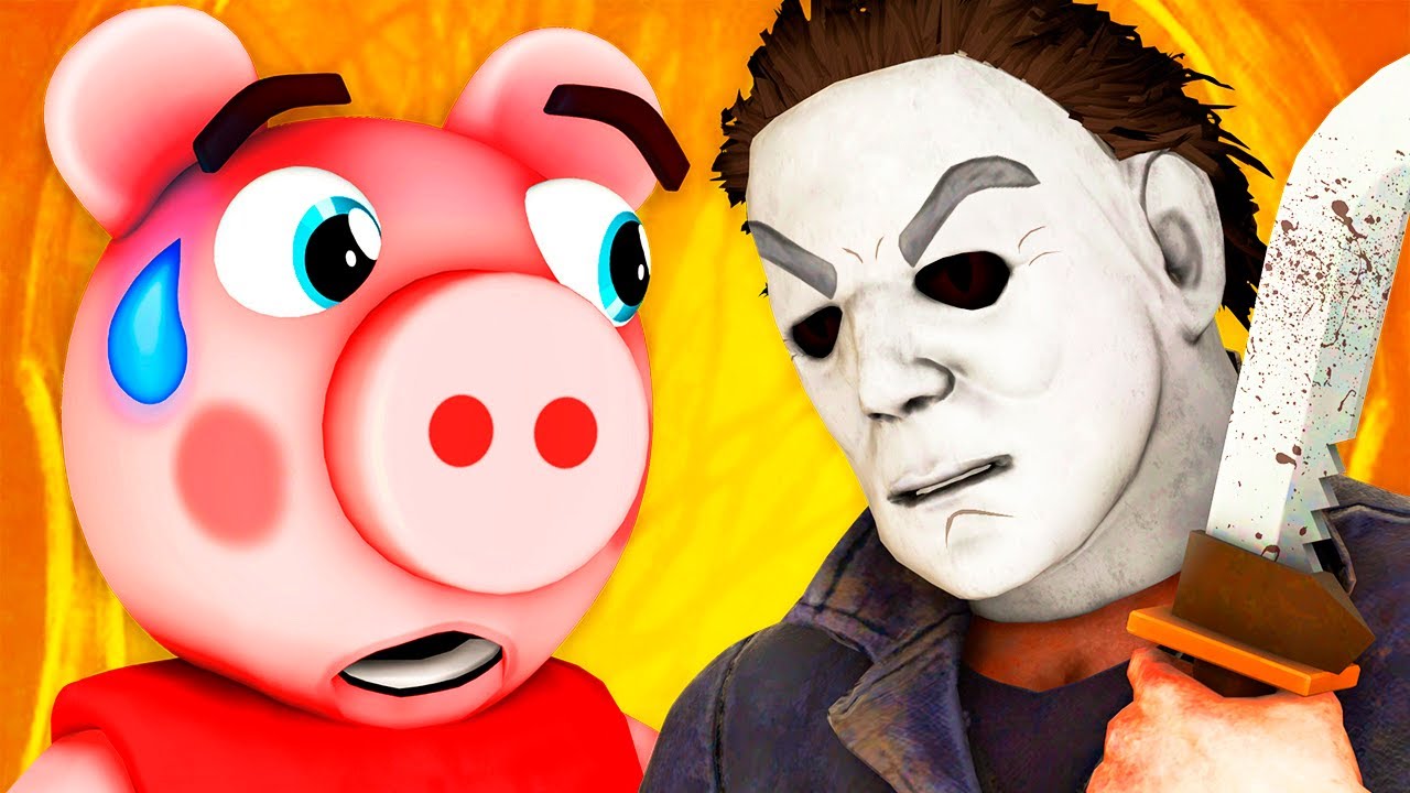 Piggy Vs Michael Myers Roblox Peppa Pig Halloween Horror 3d Animation Animated Parody Challenge Youtube - michael myers roblox face