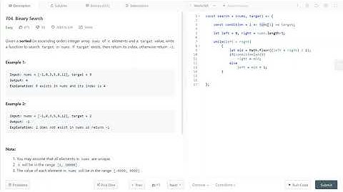 LeetCode 704.  [easy] Binary Search (Universal Template)