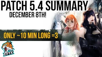 Patch 5.4 Live Letter Summary of the JUICY DETAILS!