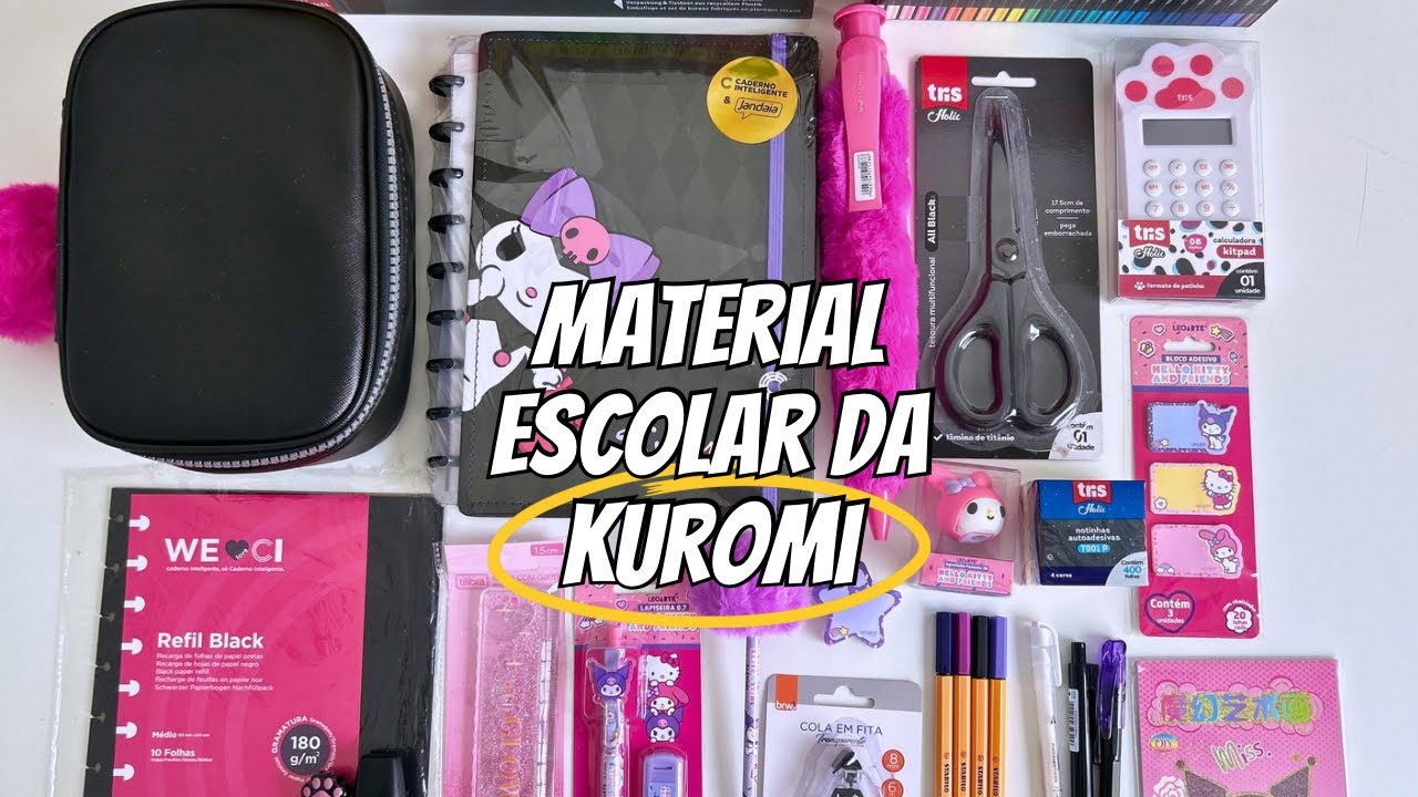 Montando material escolar da KUROMI 