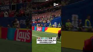 LAMINE YAMAL MAKES HISTORY WITH HIS FIRST-EVER FIFA WORLD CUP GOAL! 🇪🇸