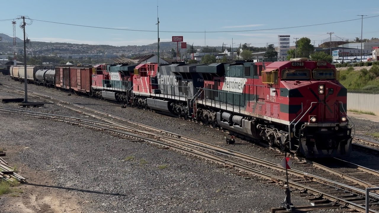 [4K]FXE GE ES44AC #4621 #4625 #4615 Con El QNGEQ Saliendo De Patio De Nogales Sonora MX PK-TA0