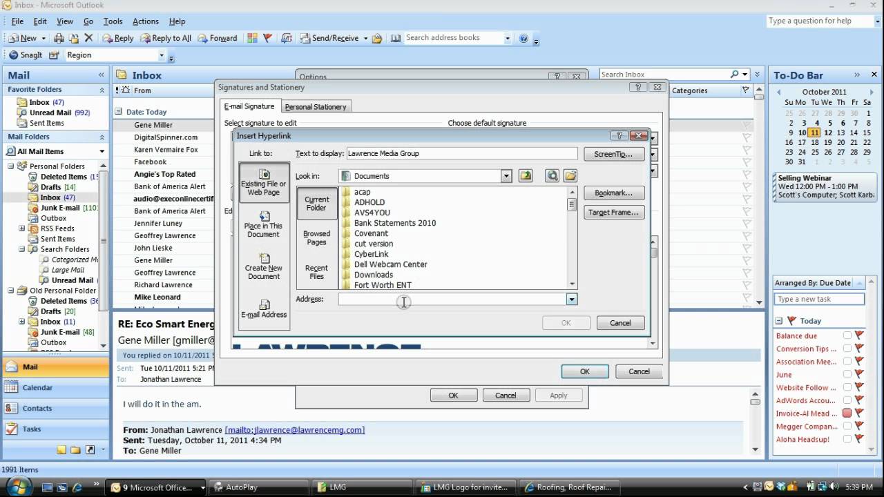 Setting Up Email Signature for Outlook 2007 - YouTube