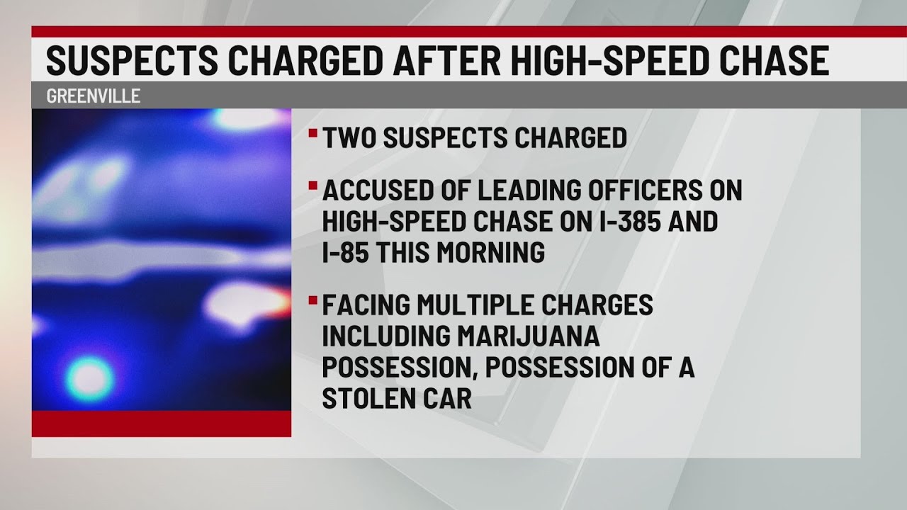 2 arrested following high-speed chase along I-385, I-85 in Greenville ...