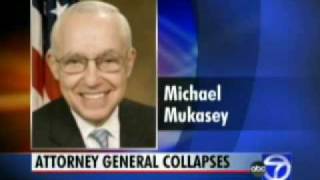 Attorney General Mukasey Collapses - local DC newscast