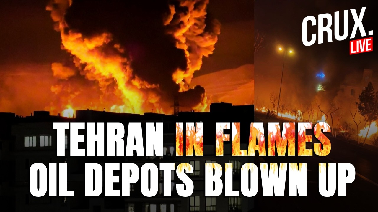 Iran LIVE | Huge Flames In Tehran After Israel Bombs Oil Depots | Black Rain | Netanyahu | Khamenei