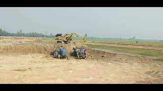 Video of Digging Pond with Viku  engine And video of tractor loading soil with Viku engine Ep-132